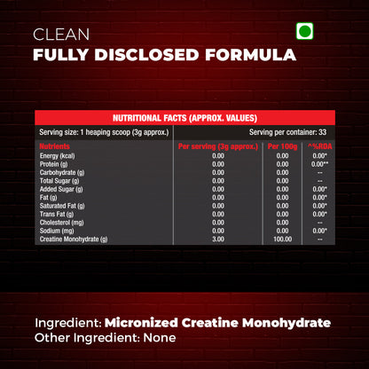 Creatine Monohydrate - 249 Gram (83 Servings)(Unflavored)