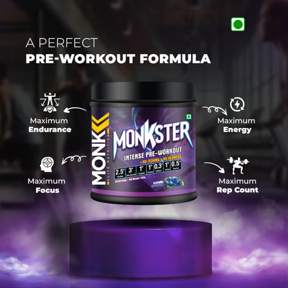 Monkster Pre-Workout - 300 Gram (30 Servings)(BlueBerry)